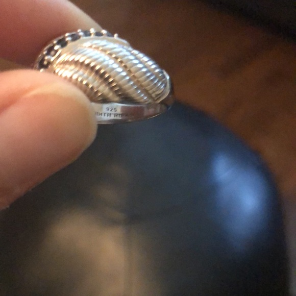 Judith Ripka sapphire/sterling silver dome ring. - Picture 7 of 10